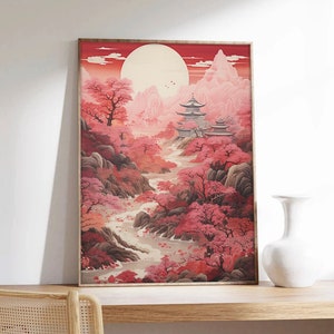 Japanisches Poster, Hokusai, japanische Landschaft, japanischer Druck, asiatische Wandkunst, Papier in Museumsqualität
