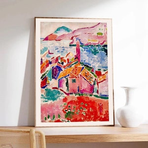Cartel de Matisse, Los tejados de Collioure, Cartel de la naturaleza, Henri Matisse, papel de calidad de museo