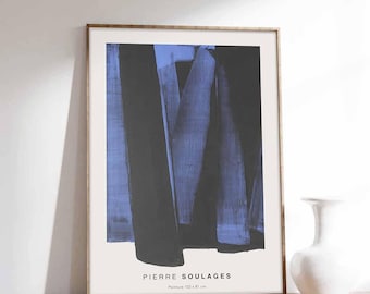Pierre Soulages, Malarstwo n3, plakat wystawy, wydruk artystyczny na papierze premium 200g