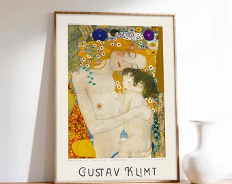Manifesto di Gustav Klimt, Madre e bambino, Klimt, Manifesto di famiglia, Manifesto della mostra, Stampa artistica su carta di qualità museale