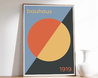 Plakat Bauhaus, Plakat minimalistyczny, Plakat Bauhaus, Sztuka abstrakcyjna, Druk artystyczny w jakości muzealnej na papierze