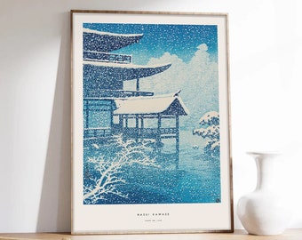 Japanese Print, Hasui Kawase, Japan Poster, Snow on Lake, Kawase Poster, Winter Poster, Museum Quality Art Printing on Paper