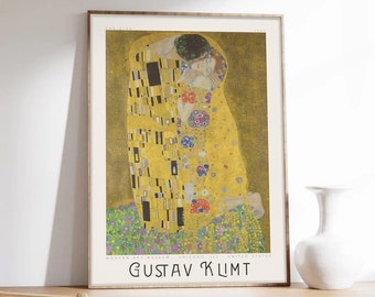 Poster di Gustav Klimt, Il bacio, Klimt, Art Nouveau, Il bacio, Manifesto della mostra, Stampa artistica di qualità museale su carta