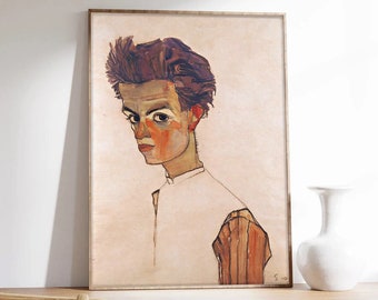 Schiele Poster, Schiele Portrait, Egon Schiele, Exhibition Poster, Museum Quality Art Printing on Paper