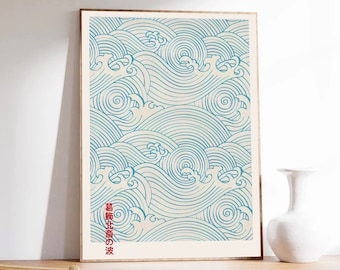 Japanese Poster, Hokusai, Japanese Waves, Asian Wall Art, Museum Quality Paper
