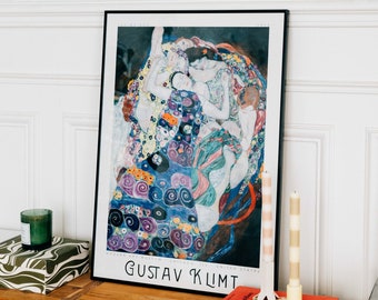 Gustav Klimt Poster, The Maiden, Klimt, Art Nouveau, Exhibition Poster, Art Print on Museum Quality Paper