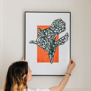 Poster astratto, stampa d'arte floreale, arte minimalista, di Sven Reubens, impressionismo, stampa d'arte su carta di qualità museale