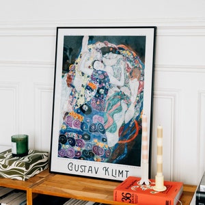Gustav Klimt Poster, Die Jungfrau, Klimt, Jugendstil, Ausstellungsplakat, Kunstdruck auf Museumsqualitätspapier