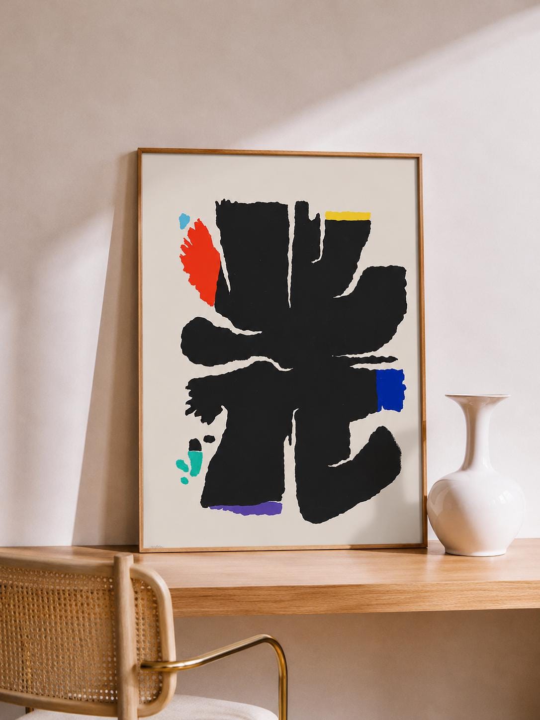 Willi Baumeister ARU 5b Print, 1955 Abstract Bauhaus Poster, Mid