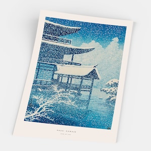 Japanese Print, Hasui Kawase, Japan Poster, Snow on Lake, Kawase Poster, Winter Poster, Museum Quality Art Printing on Paper image 2