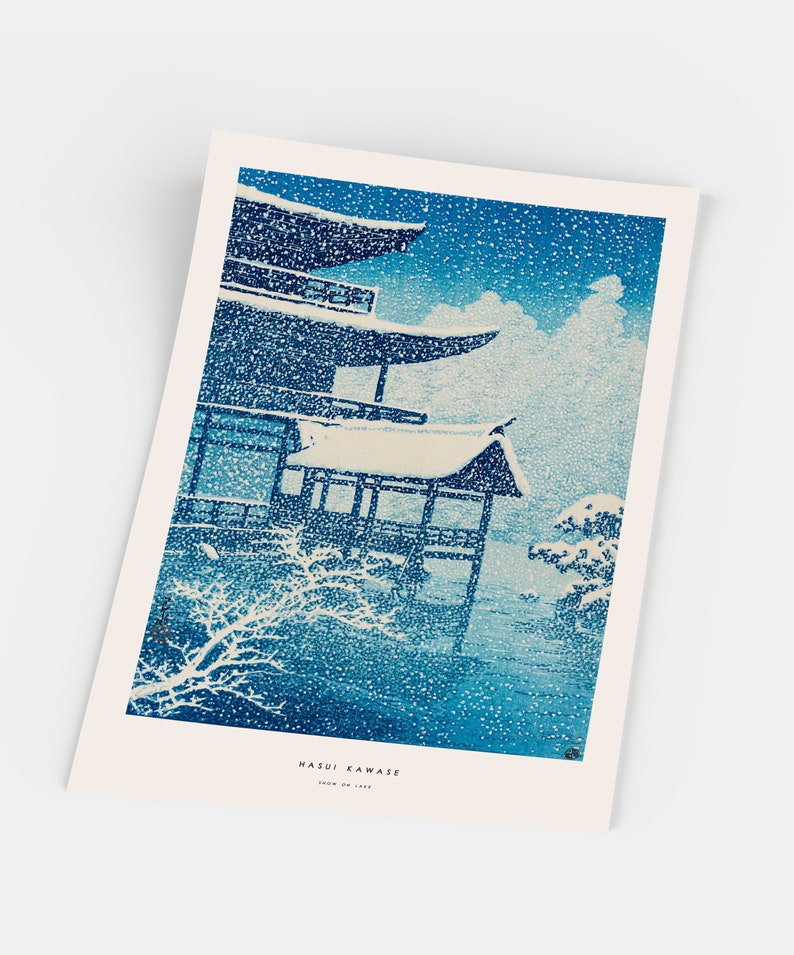 Japanese Print, Hasui Kawase, Japan Poster, Snow on Lake, Kawase Poster, Winter Poster, Museum Quality Art Printing on Paper image 2