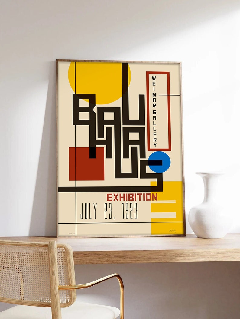 Affiche Bauhaus, Bauhaus Exhibition Poster I, par Martin Geller, Poster Bauhaus, Art abstrait, Impression d'art sur papier de qualité musée image 1