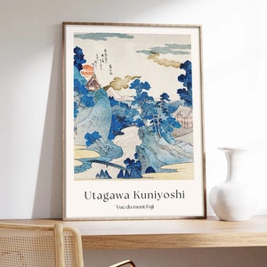 Japanisches Druckplakat, Blick auf den Berg Fuji, Utagawa Kuniyoshi, japanischer Druck, Druck auf hochwertigem Papier