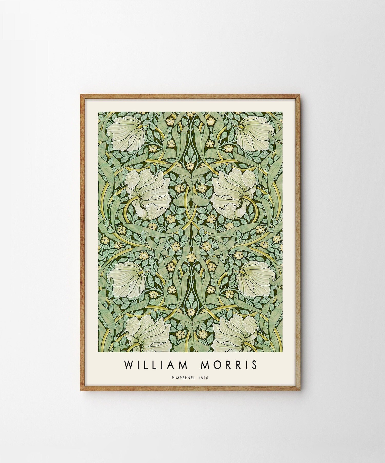Morris Poster, William Morris, the Pimpernel, Art Nouveau, Flower Motifs,  Exhibition Poster, Museum Quality Art Printing on Paper 