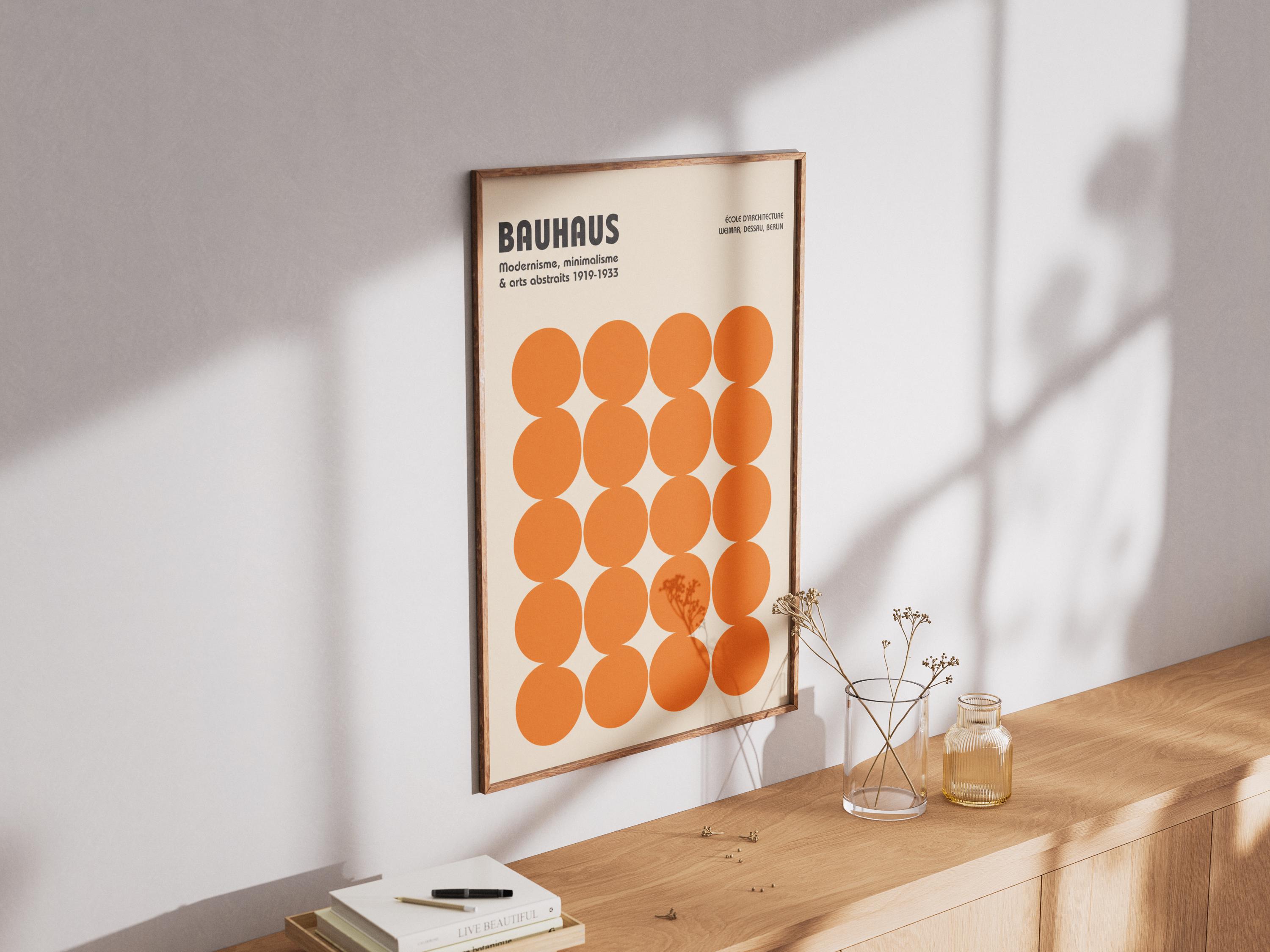 Bauhaus Poster Geometric Wall Art Minimalist Print Mid Century Modern ...