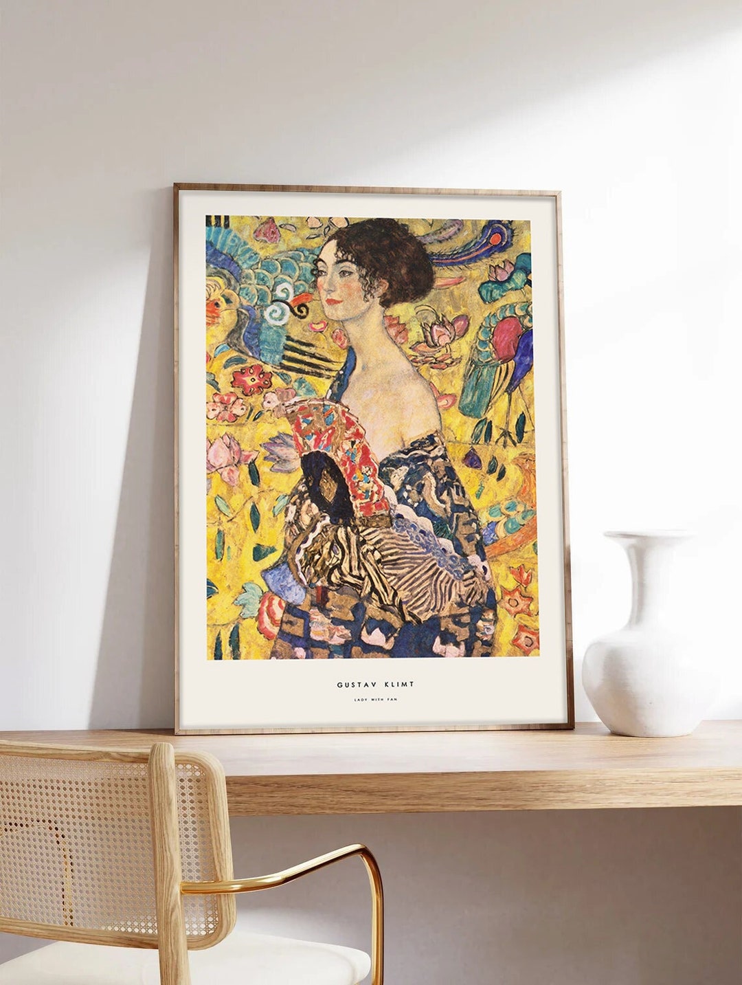 Gustav Klimt Poster, Lady With Fan, Klimt, Modern Art, Fine Art Print ...