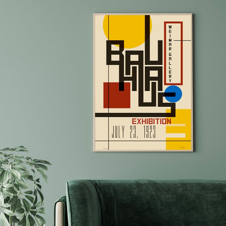 Affiche Bauhaus, Bauhaus Exhibition Poster I, par Martin Geller, Poster Bauhaus, Art abstrait, Impression d'art sur papier de qualité musée image 5