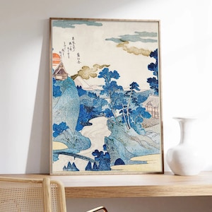 Japanisches Kunstplakat, Blick auf den Berg Fuji, Utagawa Kuniyoshi, japanischer Druck, Druck auf hochwertigem Papier