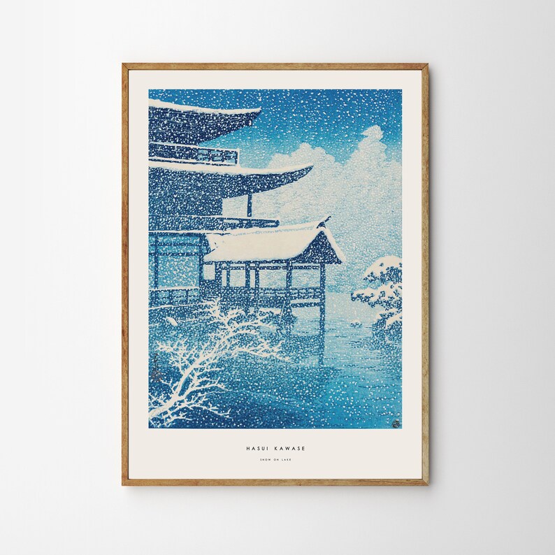 Japanese Print, Hasui Kawase, Japan Poster, Snow on Lake, Kawase Poster, Winter Poster, Museum Quality Art Printing on Paper image 3