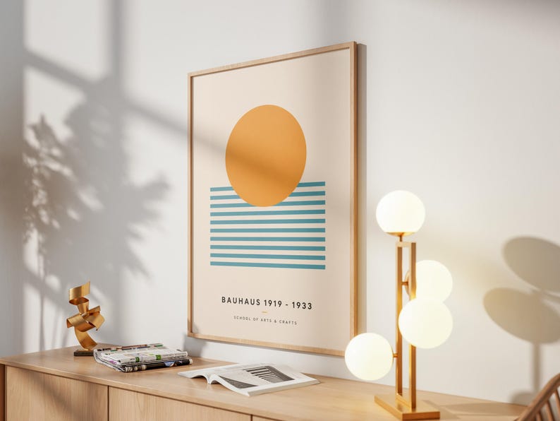 Bauhaus 1919 1933 Poster Geometric Abstract Wall Art Minimalist Modern ...
