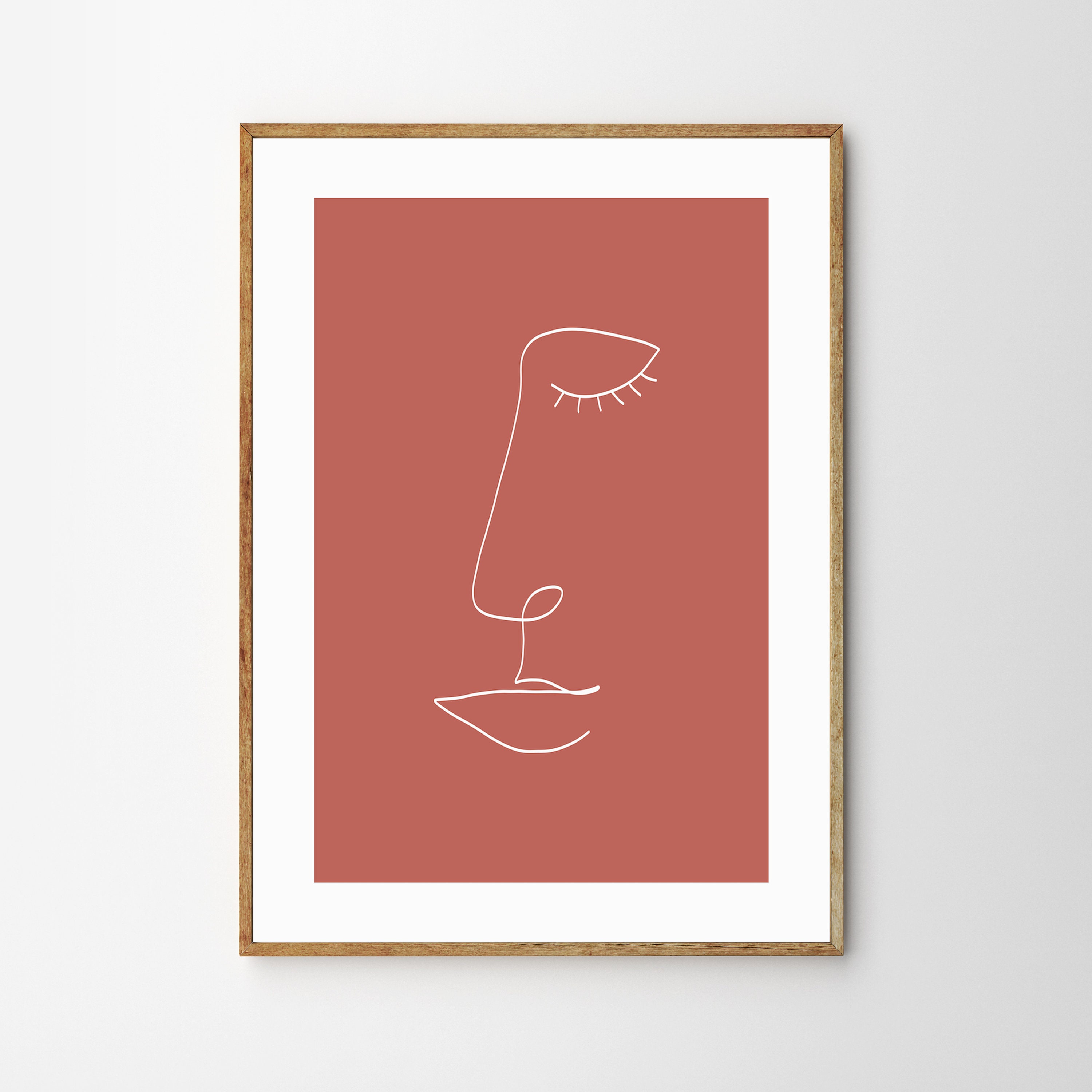 One Line, Le Visage, Affiche d'art sur Papier Premium de 200G