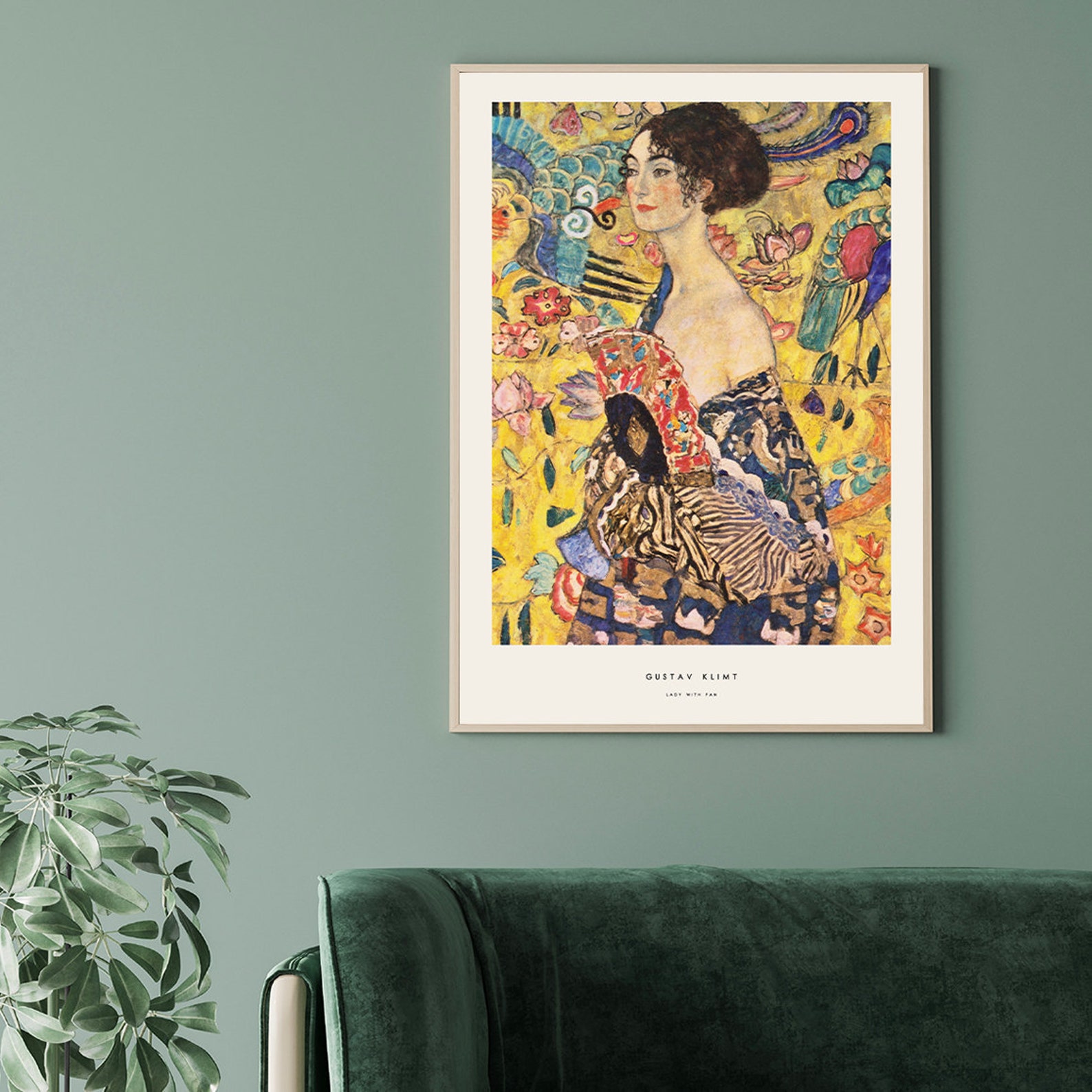 Gustav Klimt Poster, Lady With Fan, Klimt, Modern Art, Fine Art Print ...