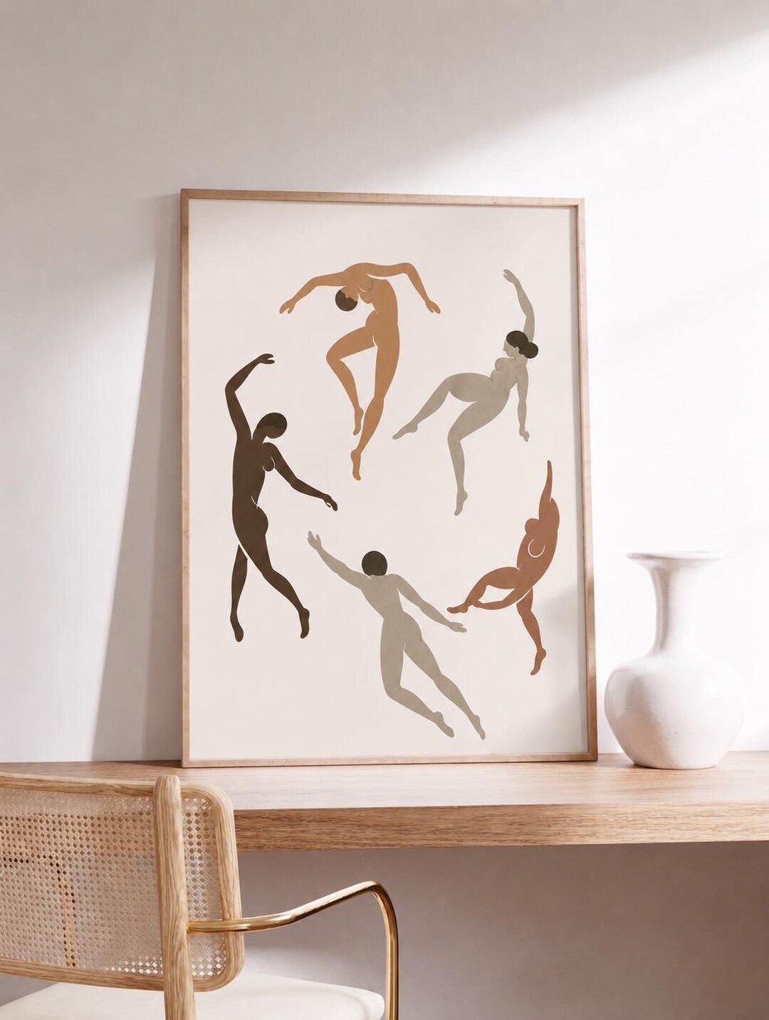 Neutral Dancing Matisse Inspired Neutral Dancing Figures Print – Minimalist Beige ...