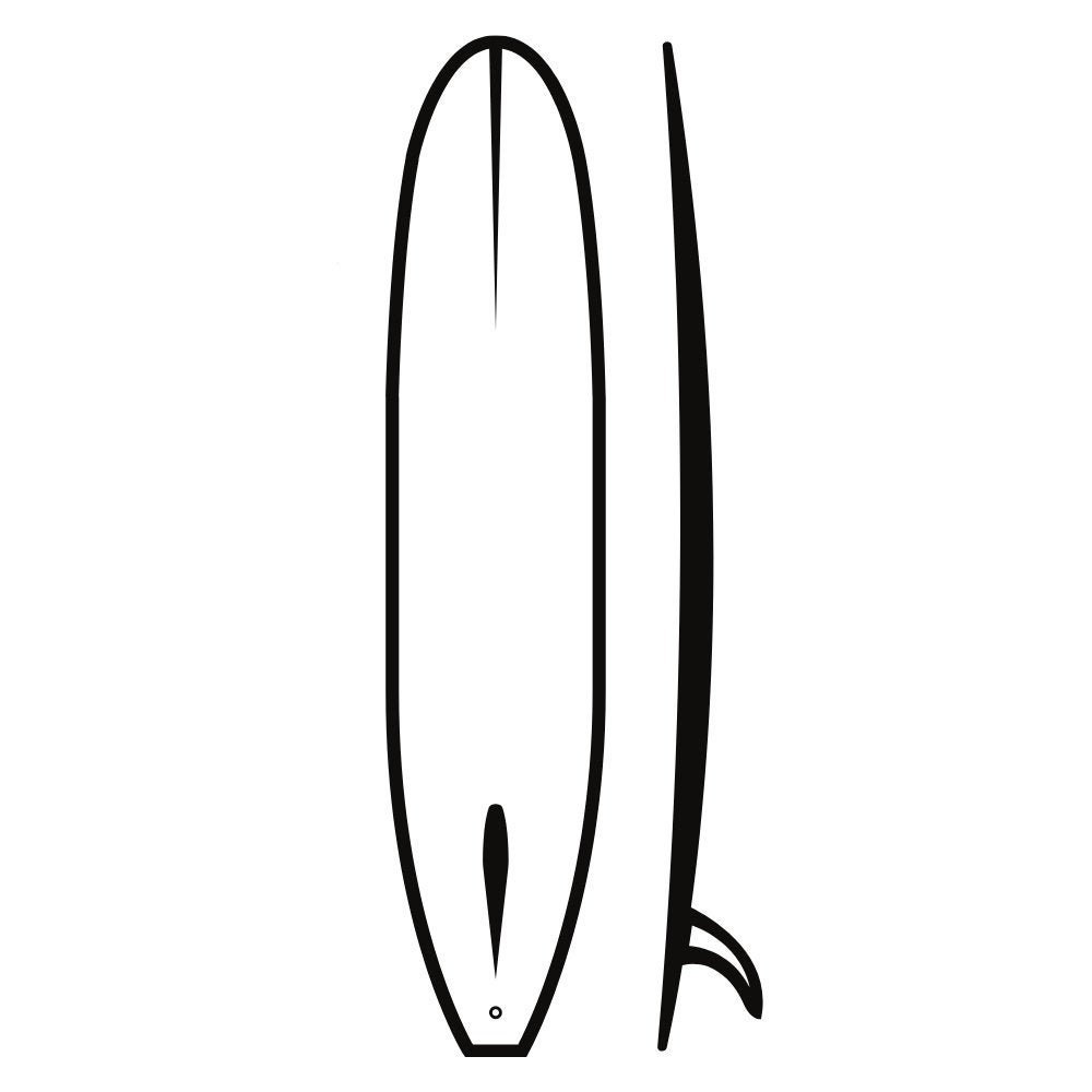 Simple surfboard outline top and side view Cricut SVG File Etsy