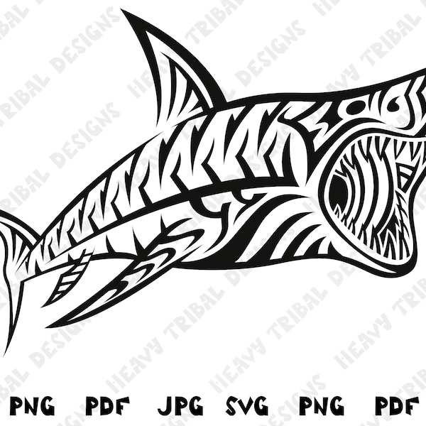 Shark SVG, Tribal Shark, Tribal Shark SVG, Hawaiian Tribal svg, Hawaii Shark SVG, Tribal svg, Maori svg, Hawaii svg, Hawaiian Shark svg