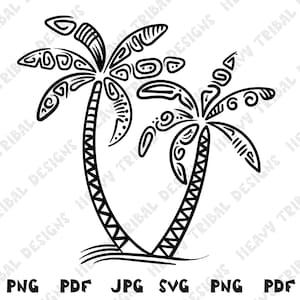 Palmera SVG, Palmeras SVG, Palmera png, Diseño Tropical Hawaiano svg, Playa svg, Vector de Palmera, Maorí svg, Hawái svg, Hawaiano svg