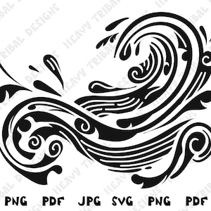 Tribal Wave SVG, Wave SVG, Wave png svg, Waves SVG, Tribal svg, Maori svg, Maori, Hawaii svg, Polynesian svg, Hawaiian svg,