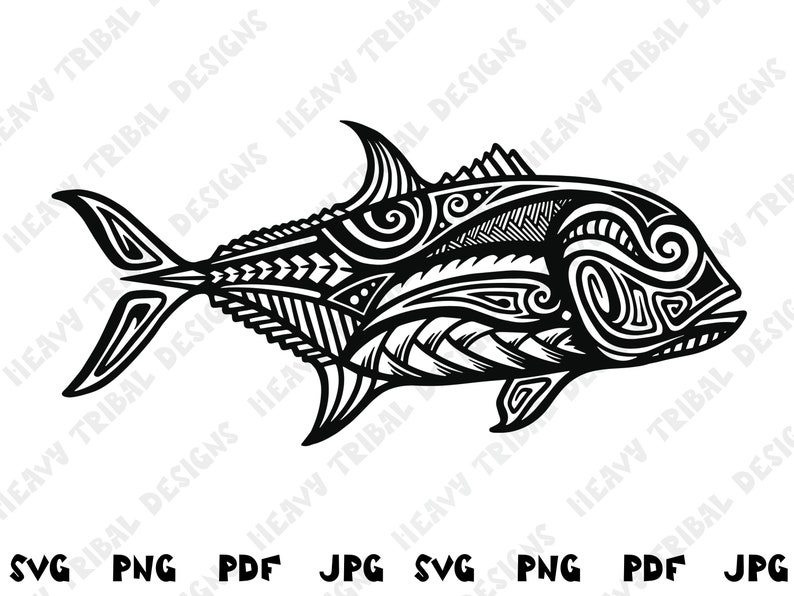 Ulua SVG Trevally Svg Ulua Fish Ulua Tribal Svg Maori Etsy Canada