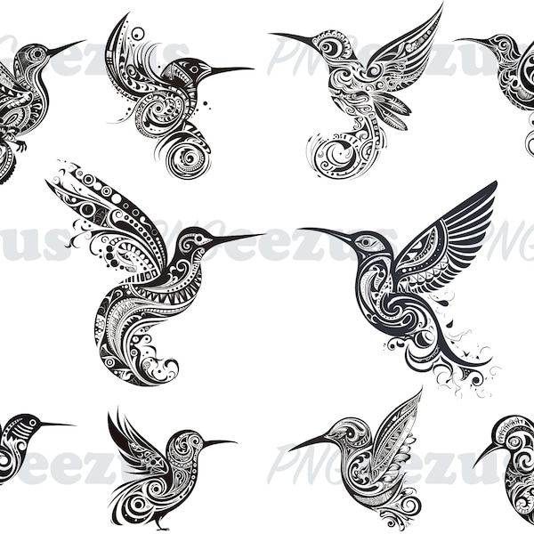 Lot de 10 colibris SVG, SVG colibri, fichier SVG colibri, png colibri, colibri Svg Cricut, clipart colibri