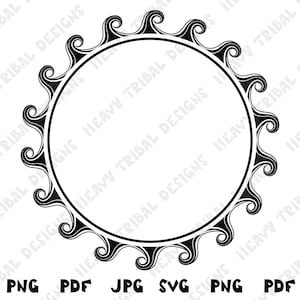 Op de afbeelding: Een zwart-witte ronde lijst met een golvend ontwerp. De lijst is perfect om een decoratieve touch aan uw projecten toe te voegen.
