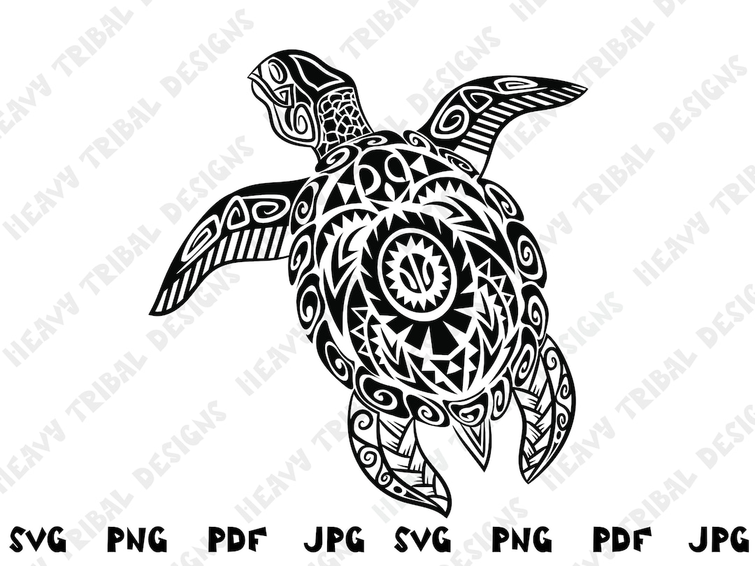 Tribal Sea Turtle SVG, Sea Turtle SVG, Sea Turtle PNG, Hawaiian Sea