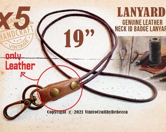 Leather Key Chain with Metal Lobster and Key Ring 19"x5ea Gift for him,Gift for her