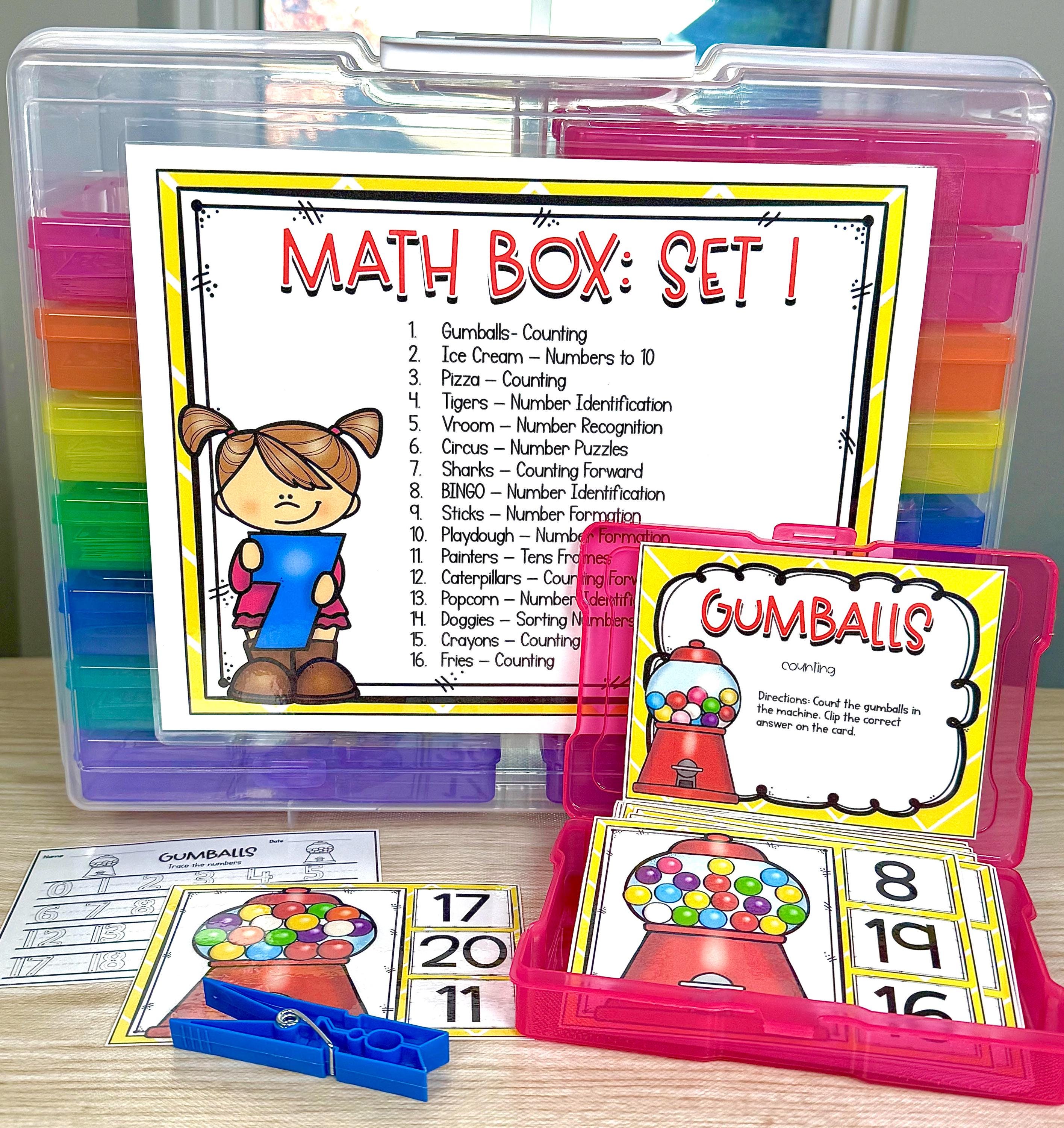 Kinder Math Task Kindergarten Math Task Box Centers & Learning Activities Counting ...