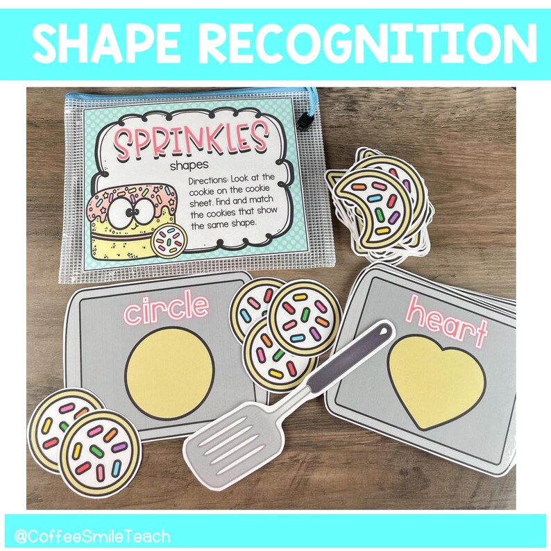 Kindergarten Math Center Montessori Centers Shape Recognition Task Box ...