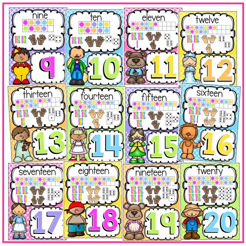 Printable Fairy Tale Number Posters 1-30 Classroom Resources and Decor ...
