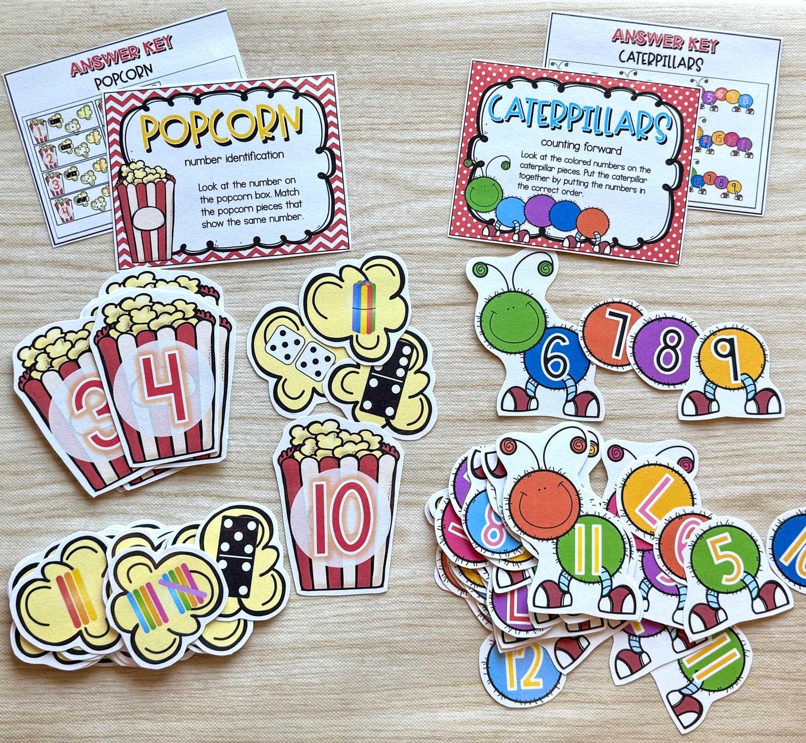 Kindergarten Math Task Box Centers & Learning Activities Counting ...