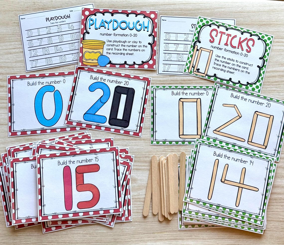 Kindergarten Math Task Box Centers & Learning Activities Counting ...