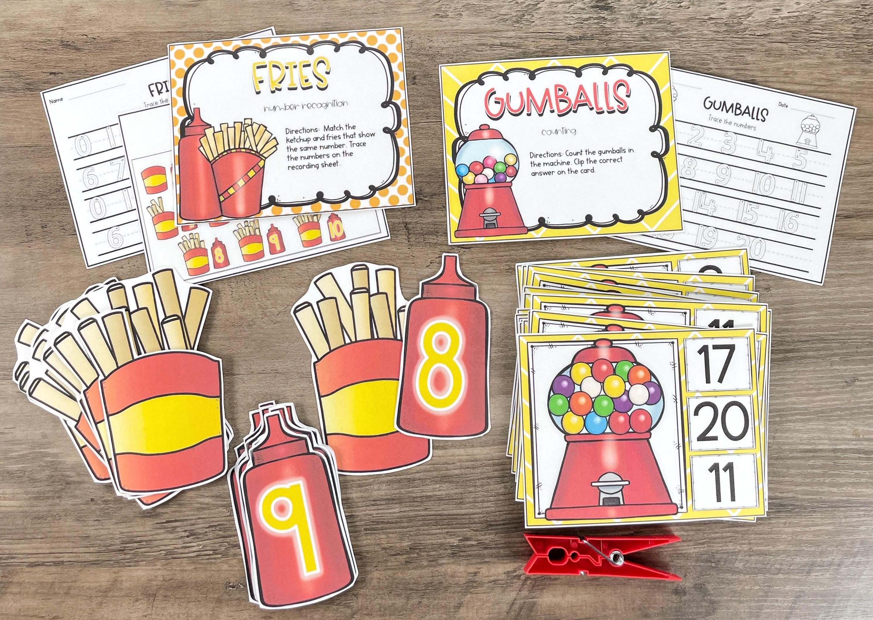 Kindergarten Math Task Box Centers: Counting, Number Recognition - Etsy