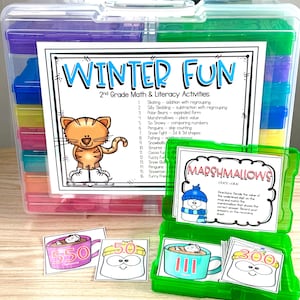 2nd Grade January Winter Learning Activities 16 Task Boxes Centers Homeschool Special Education
