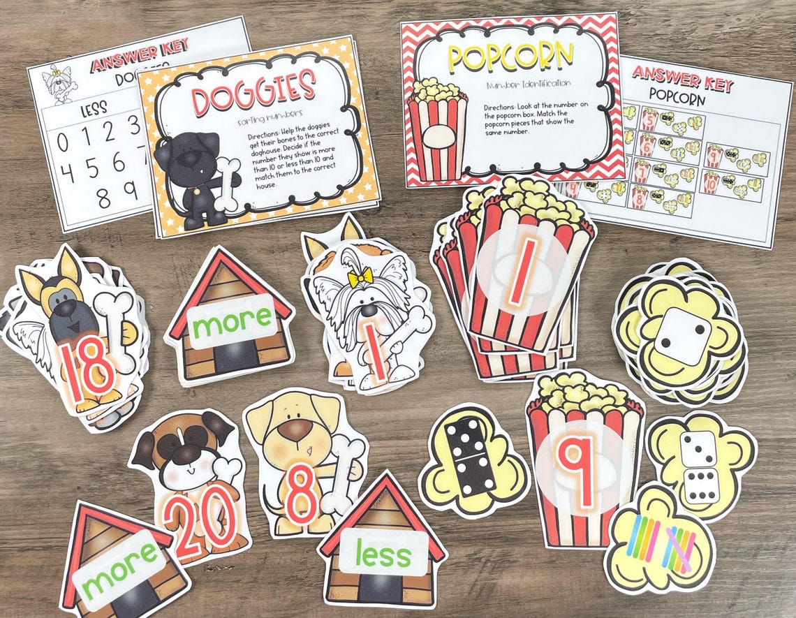 Kindergarten Math Task Box Centers: Counting, Number Recognition - Etsy