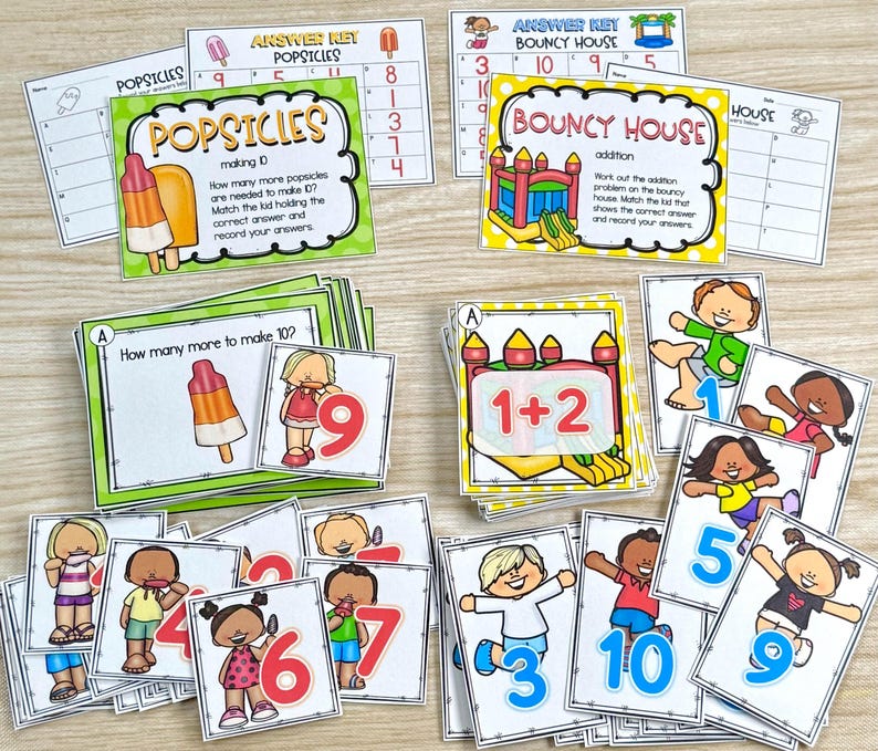Kindergarten Summer Activity Bundle | 16 Task Box Learning Games ...