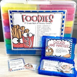 4th Grade Math and ELA Literacy Task Boxes Centers & Learning Activities