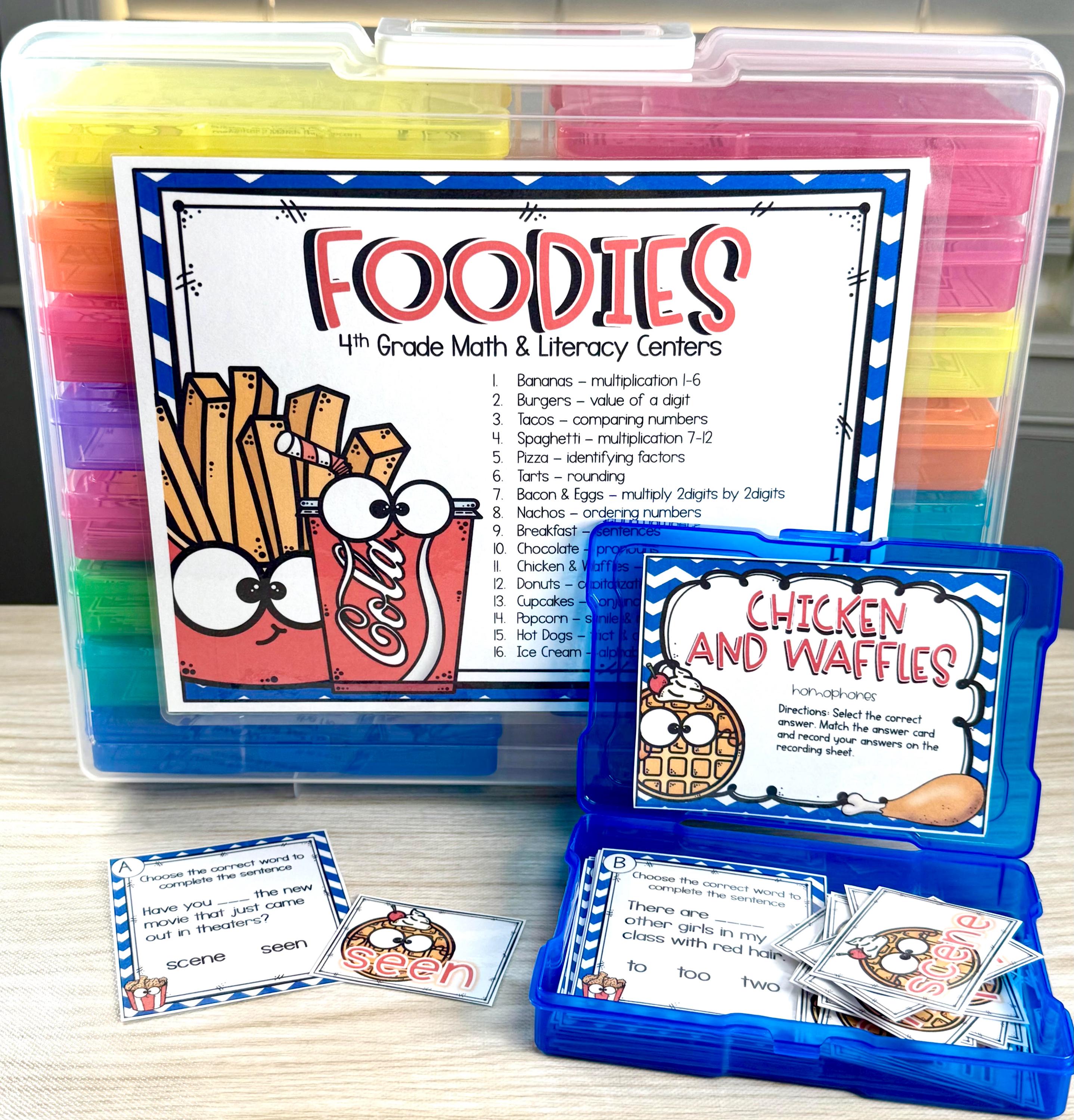 4th Grade Math and ELA Literacy Task Boxes Centers & Learning ...