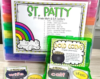 2nd Grade St. Patrick's Day March Learning Activities 16 Task Boxes Centers Homeschool Special Education