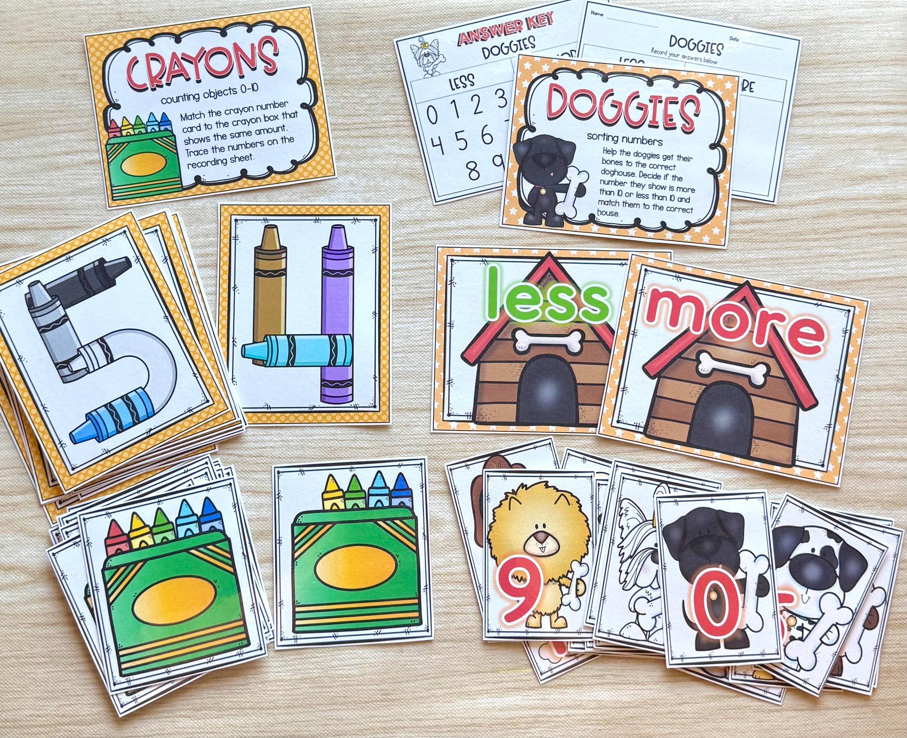 Kindergarten Math Task Box Centers & Learning Activities Counting ...