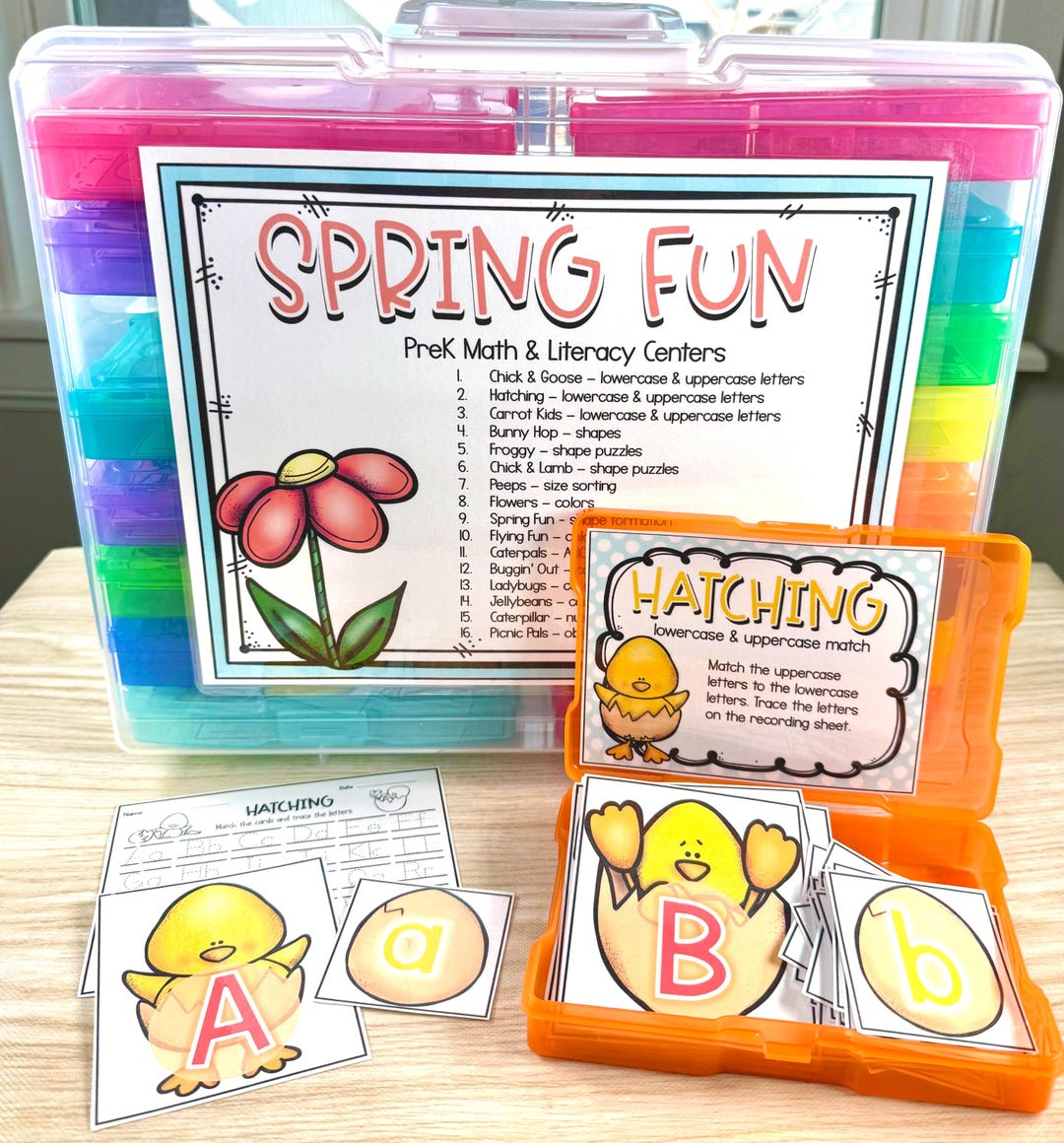 Spring Math Literacy Task Boxes for Preschool Learning Activities - Etsy